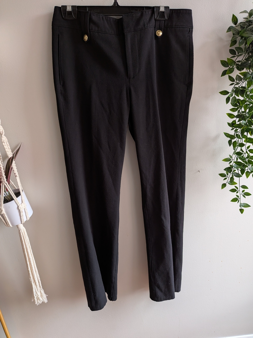 Tommy Hilfiger Black Formal Pants with Gold Buttons